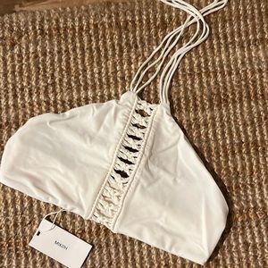 MIKOH West Oz High Neck Crotched Top in Bone NWT